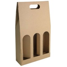 Karton na 3 láhve špice, hnědý bez potisku